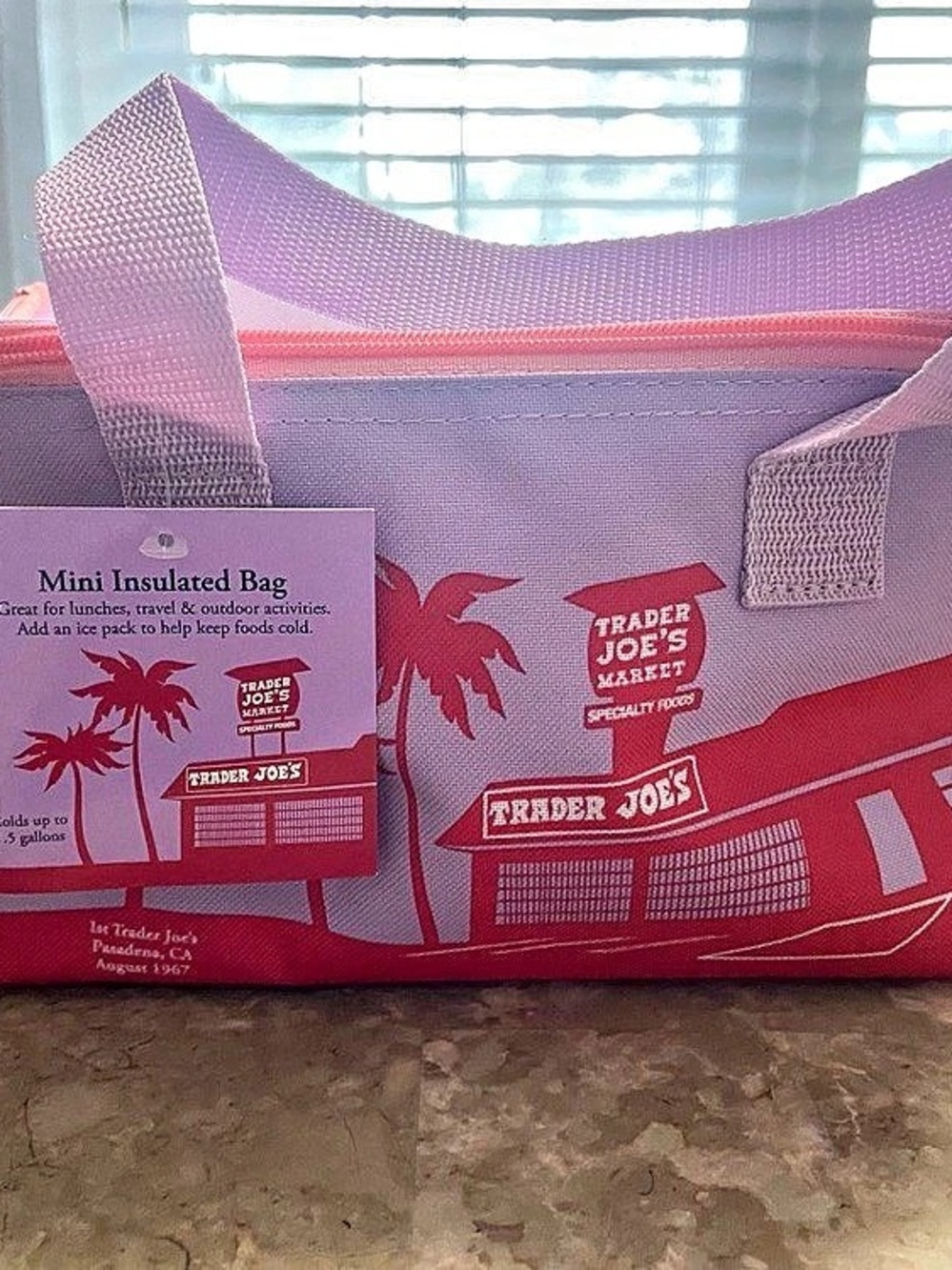 Trader Joe's Mini Insulated Bag in Pink & Purple